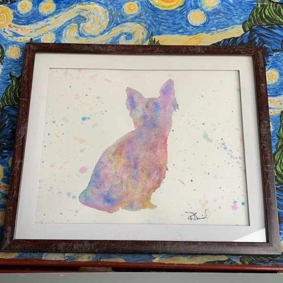 Yorkie Watercolor Painting - Picture 1 of 2